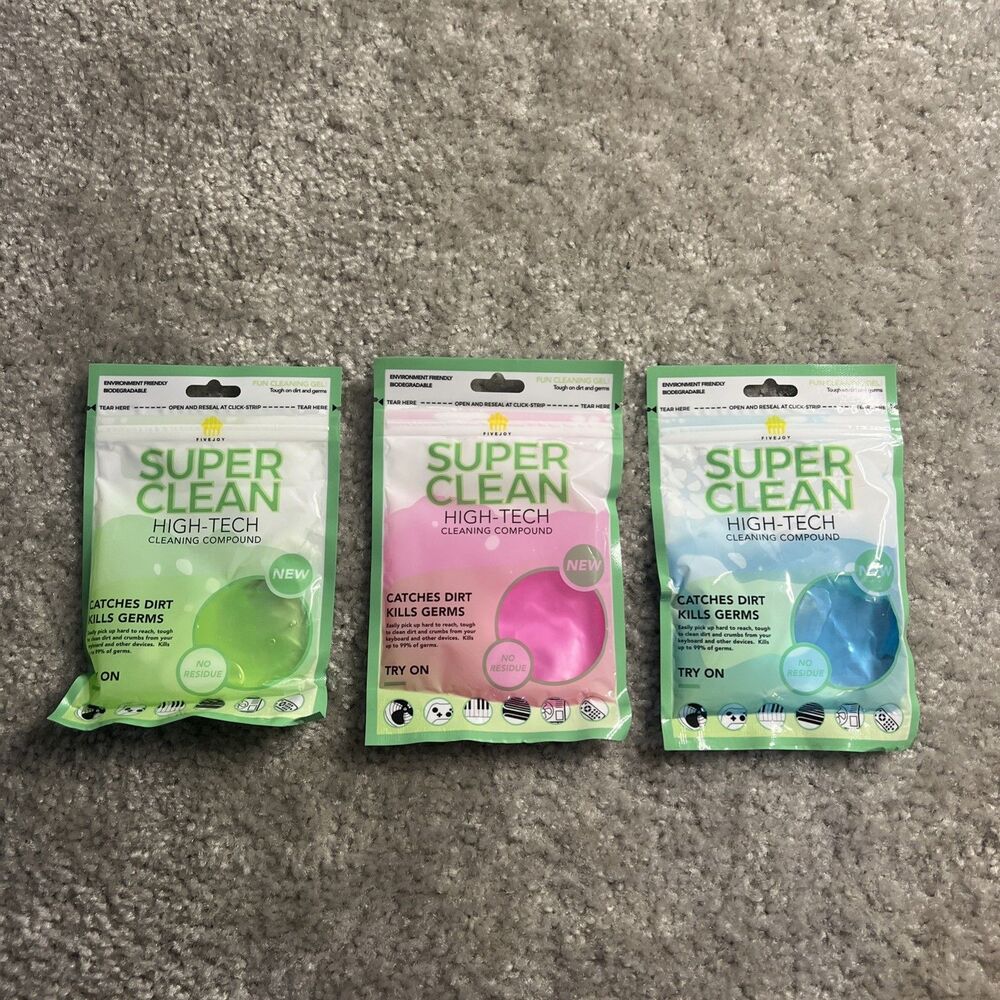 3 X Super Clean The High - Tech Cleaning Compound Green - Pink - Blue - New